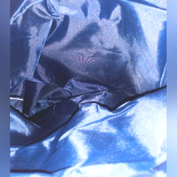 Blue, Brown, & White PVC Handbag - Picture 4 of 4